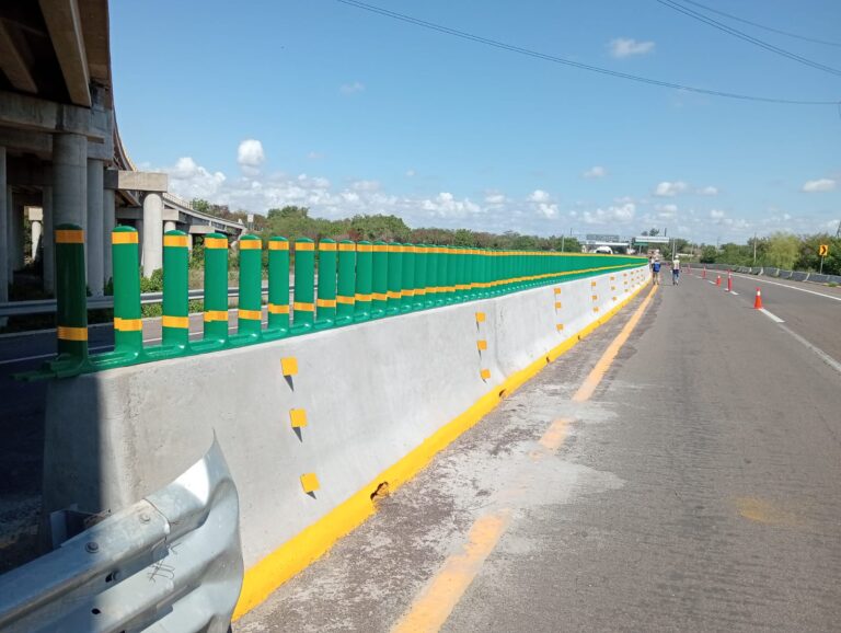 Señalizacion en faja separadora (barrera triblock)